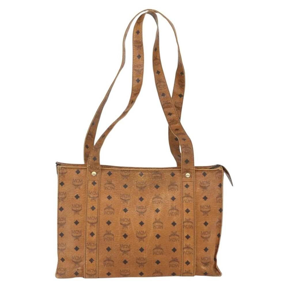 MCM Logogram Visetos Tote Bag Brown